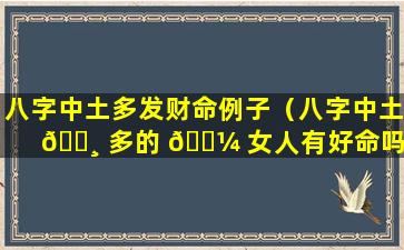 八字中土多发财命例子（八字中土 🕸 多的 🐼 女人有好命吗）